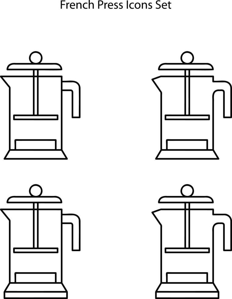 french press icons set isolated on white background. french press icon trendy and modern french press symbol for logo, web, app, UI. french press icon simple sign. vector