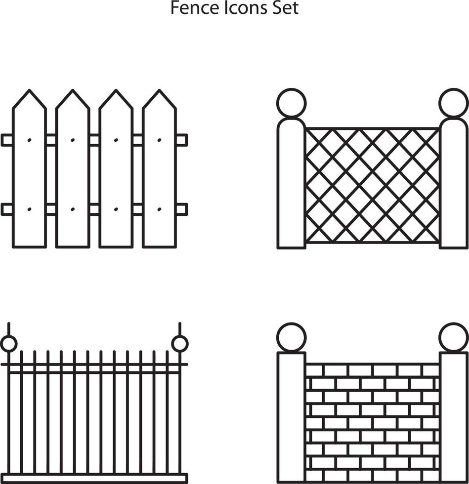 icono de valla aislado sobre fondo blanco. icono de valla contorno de línea delgada símbolo de valla lineal para logotipo, web, aplicación, ui. signo simple de icono de valla. vector