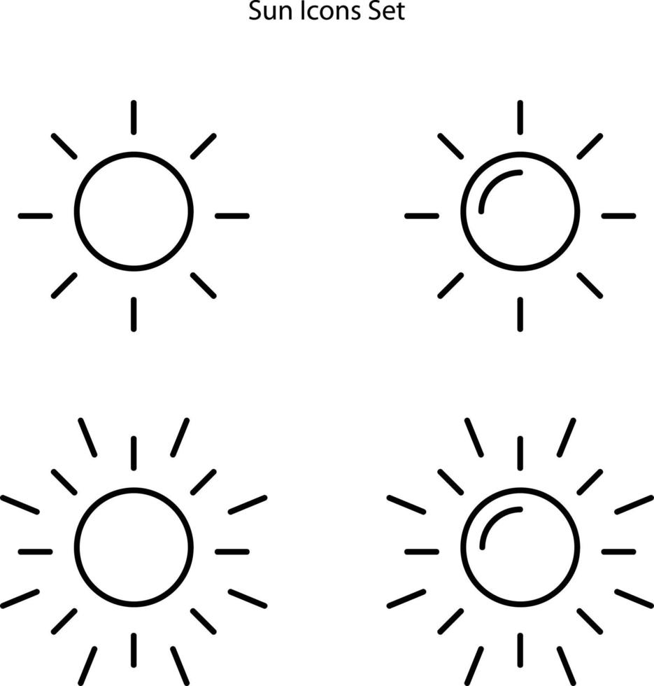sun icons set isolated on white background. sun icon trendy and modern sun symbol for logo, web, app, UI. sun icon simple sign. vector