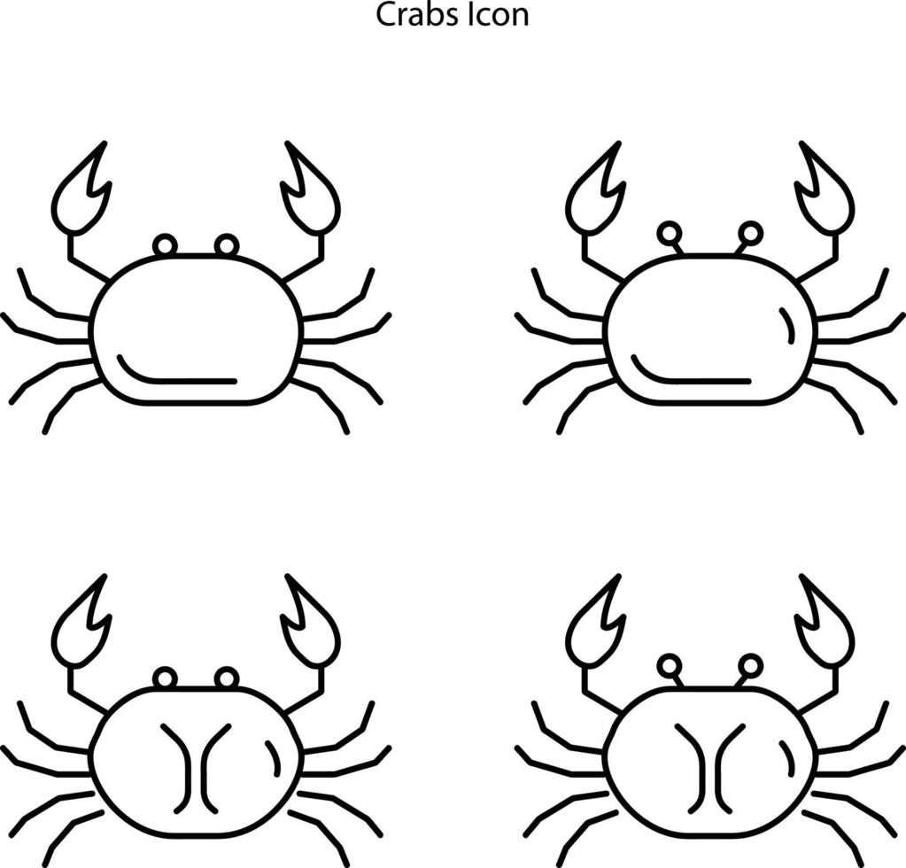 crab icon isolated on white background from gastronomy collection. crab icon thin line outline linear crab symbol for logo, web, app, UI. crab icon simple sign. crabs icon set vector