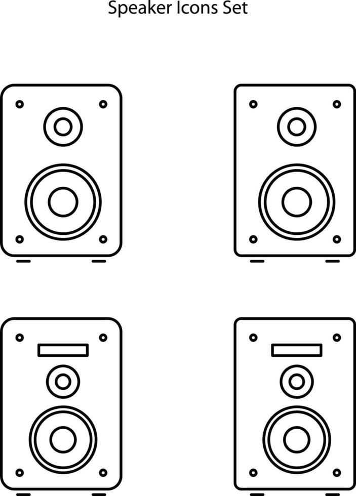 conjunto de iconos de altavoz aislado sobre fondo blanco. icono de altavoz contorno de línea delgada símbolo de altavoz lineal para logotipo, web, aplicación, ui. signo simple del icono del altavoz. vector