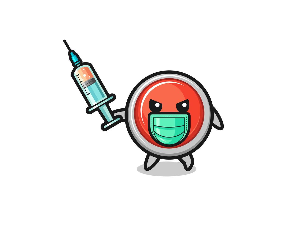 illustration of the emergency panic button to fight the virus vector