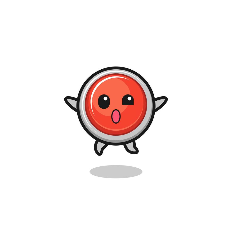 emergency panic button character is jumping gesture vector