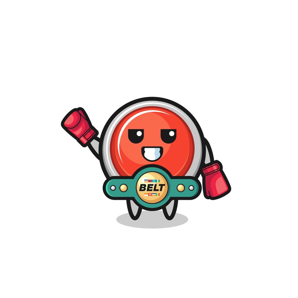 emergency panic button boxer mascot character vector