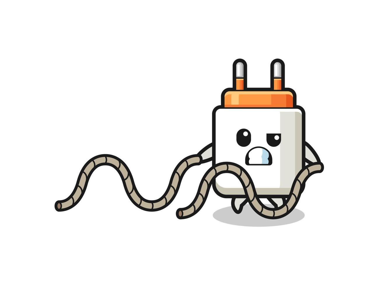 illustration of power adapter doing battle rope workout vector