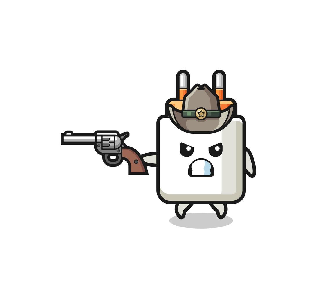 the power adapter cowboy shooting with a gun vector