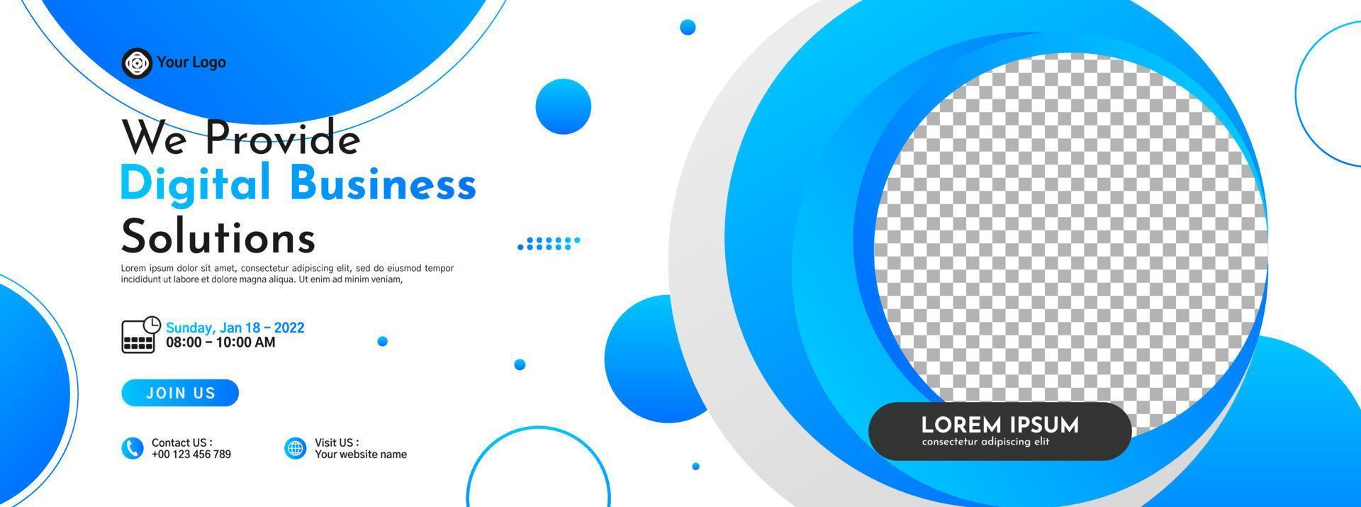 Business conference banner template design for webinar, marketing, online class program, etc vector