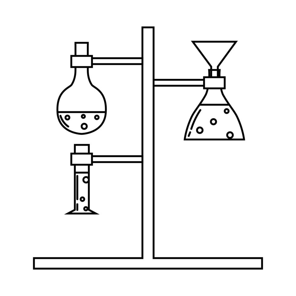 medical laboratory equipment. holder with test tube. soleted outline illustration vector