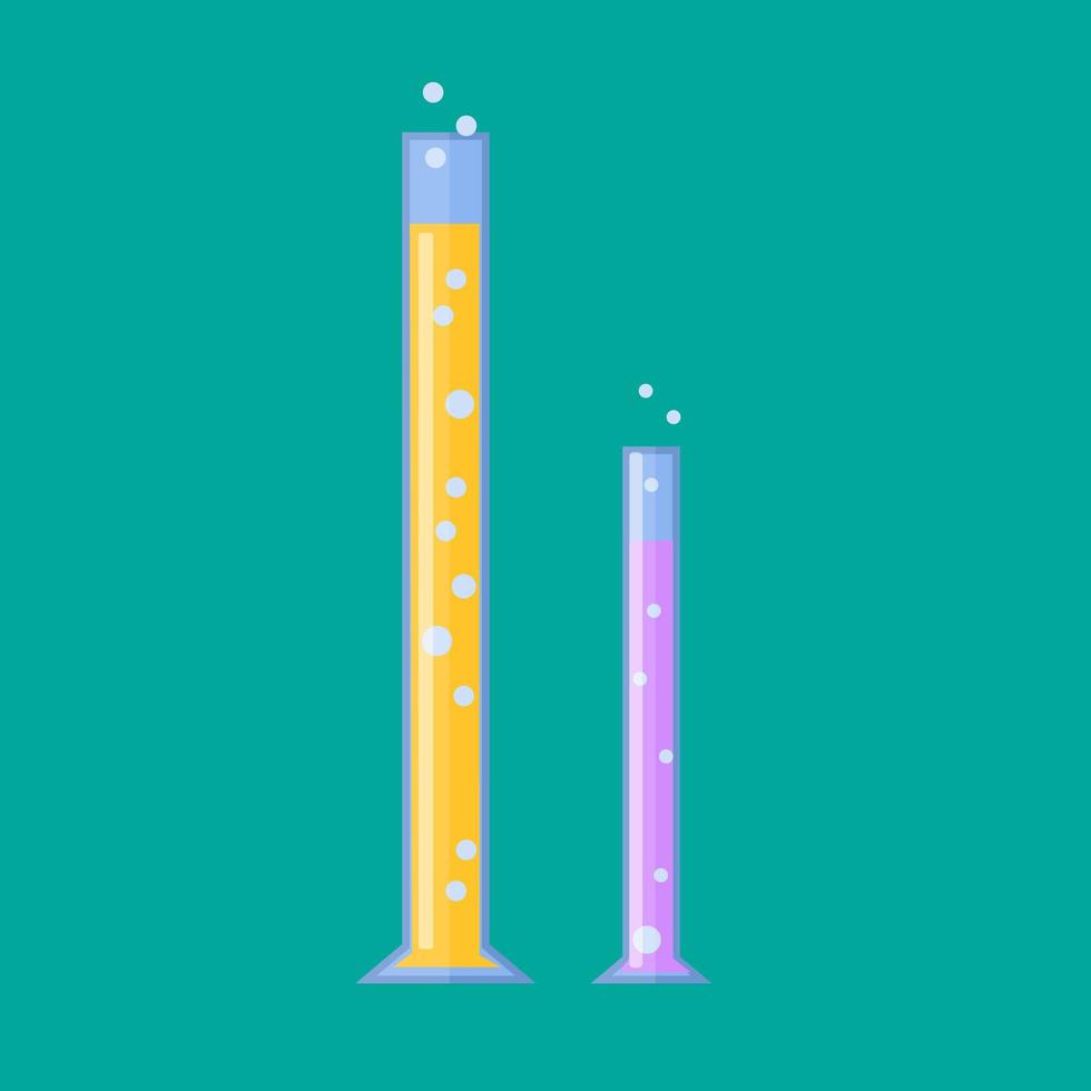 Set with medical laboratory equipment - beakers. soleted flat illustration vector