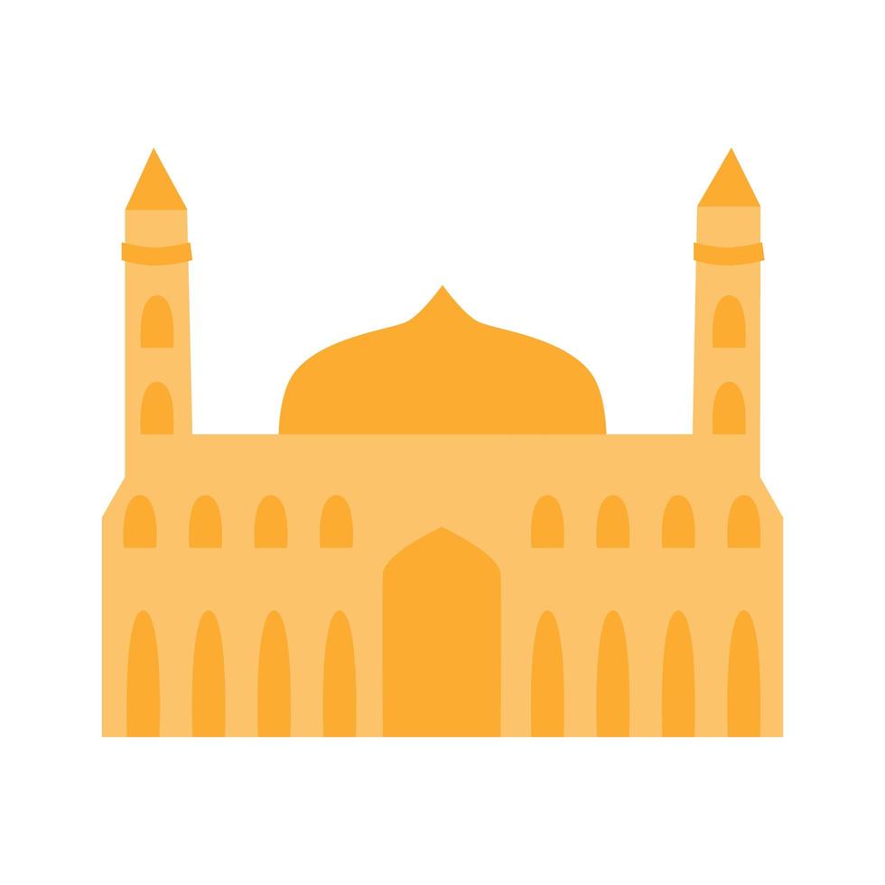 Mosque silhoette icon. Isolated on a white background. Flat illustration. vector