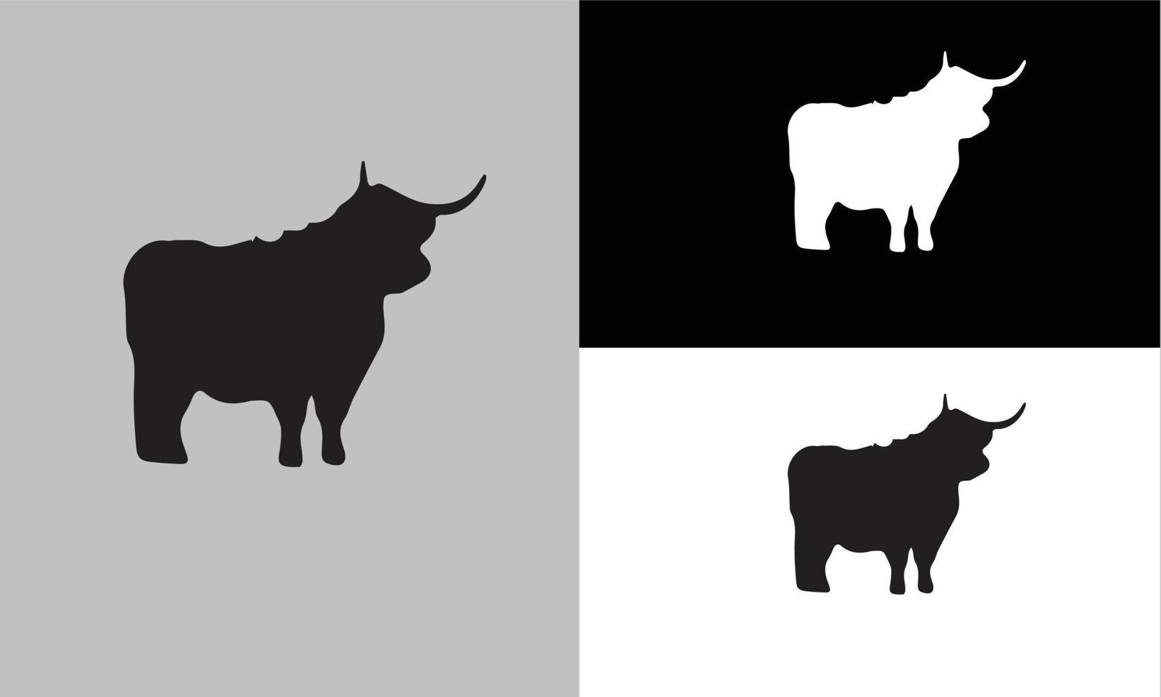 Diseño de ilustración de vector de silueta de búfalo