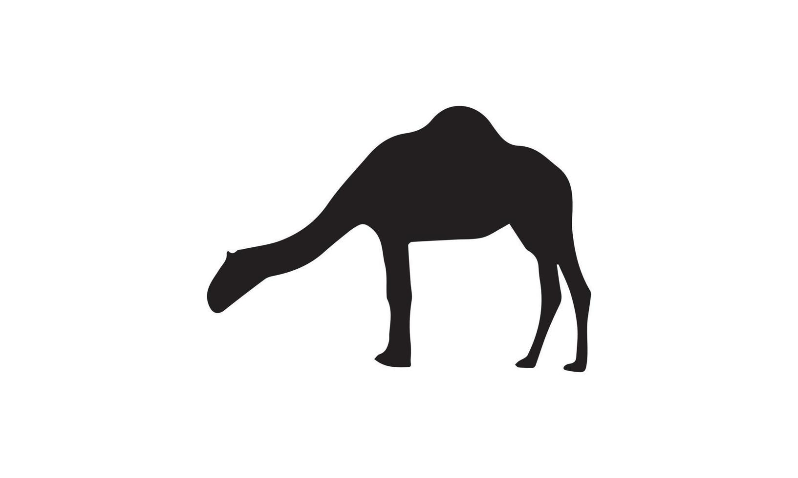 diseño de ilustración de vector de camello en blanco y negro
