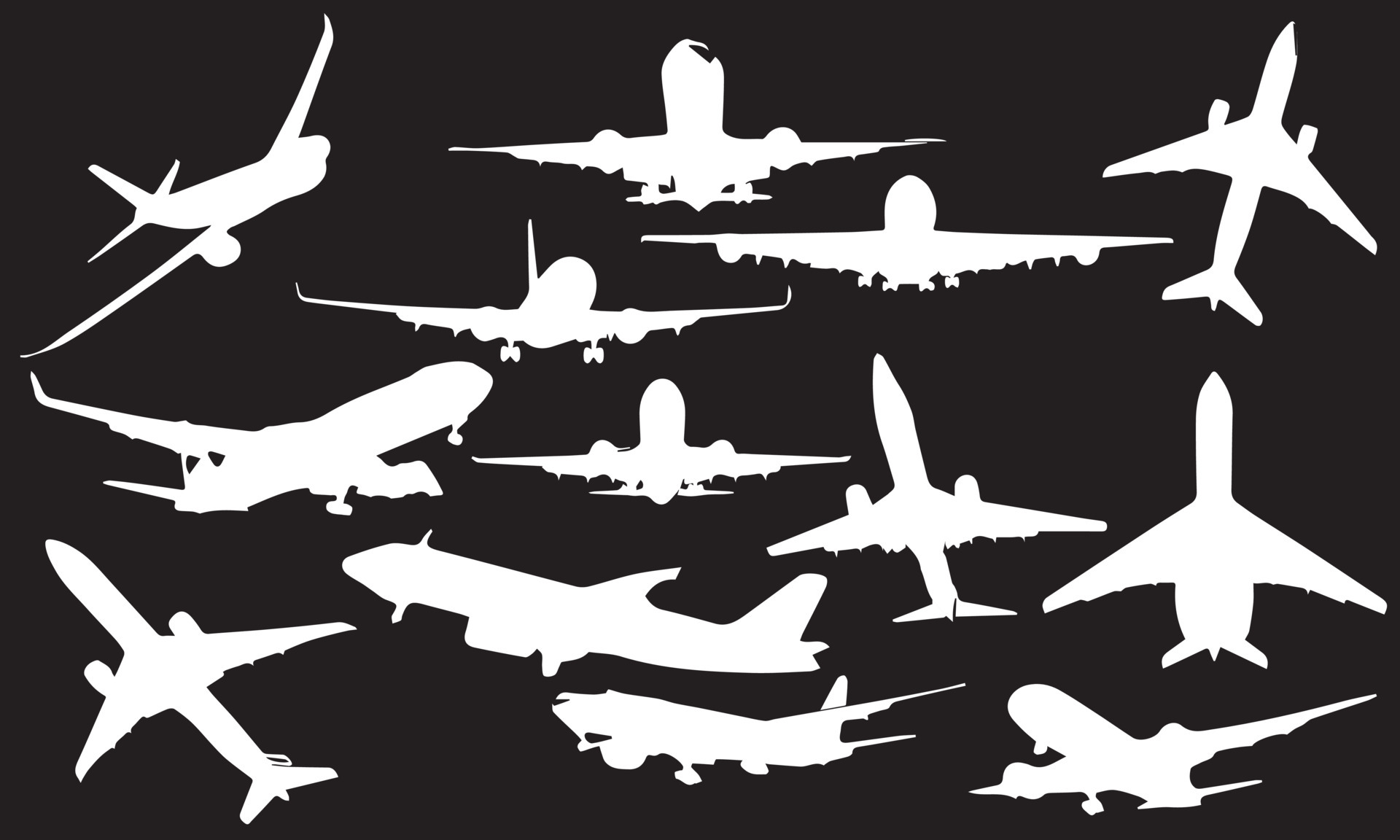 airplane vector illustration design black and white background collection  5392106 Vector Art at Vecteezy