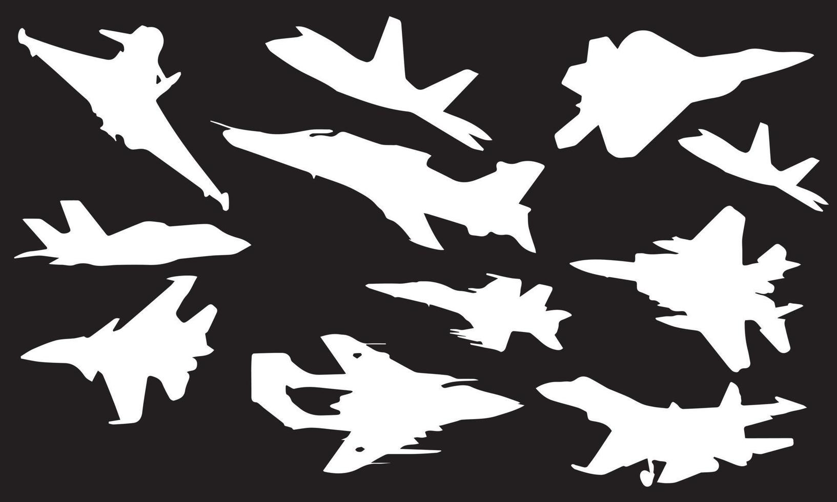 Jet fighter silhouettes vector illustration design black and white background