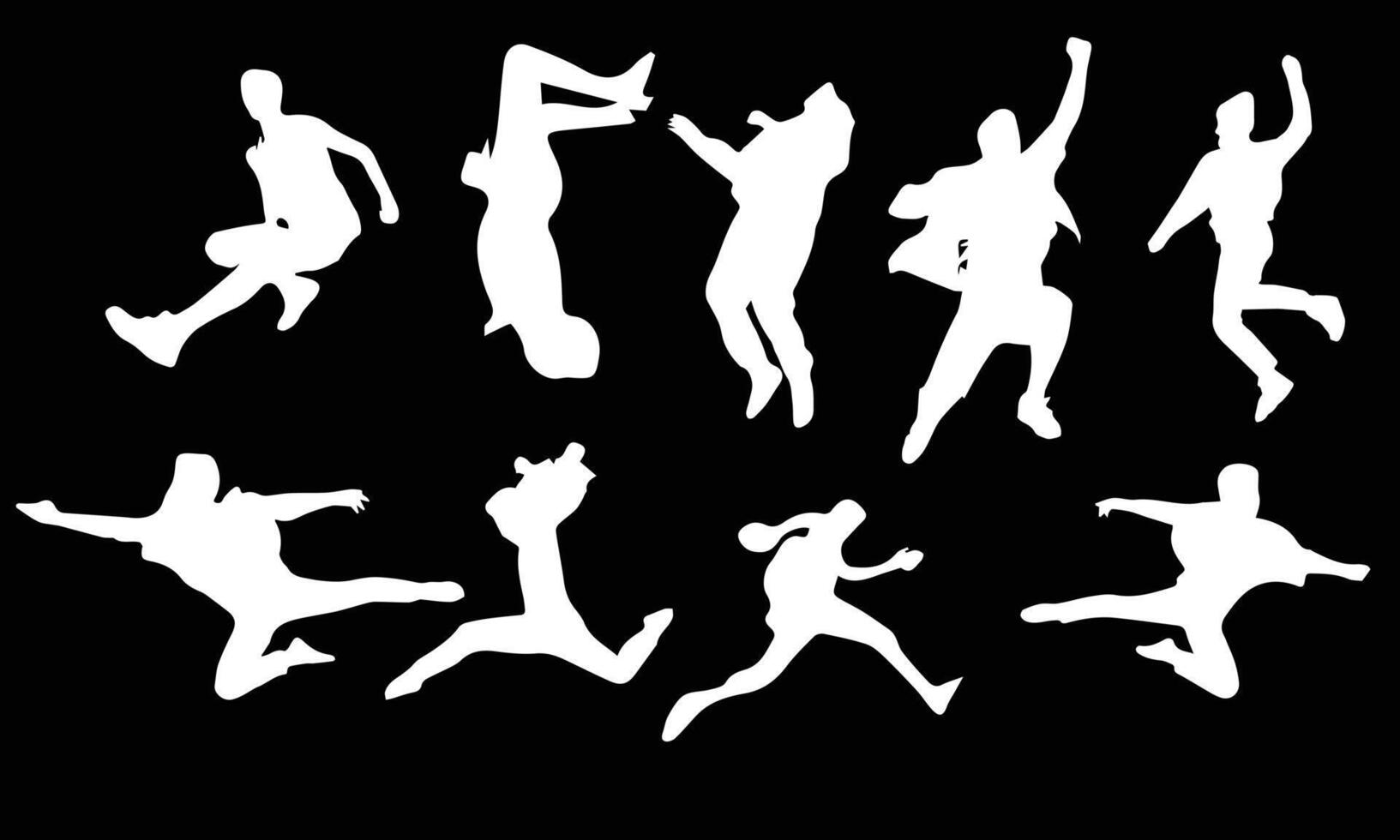 happy people jumping collection vector illustration design