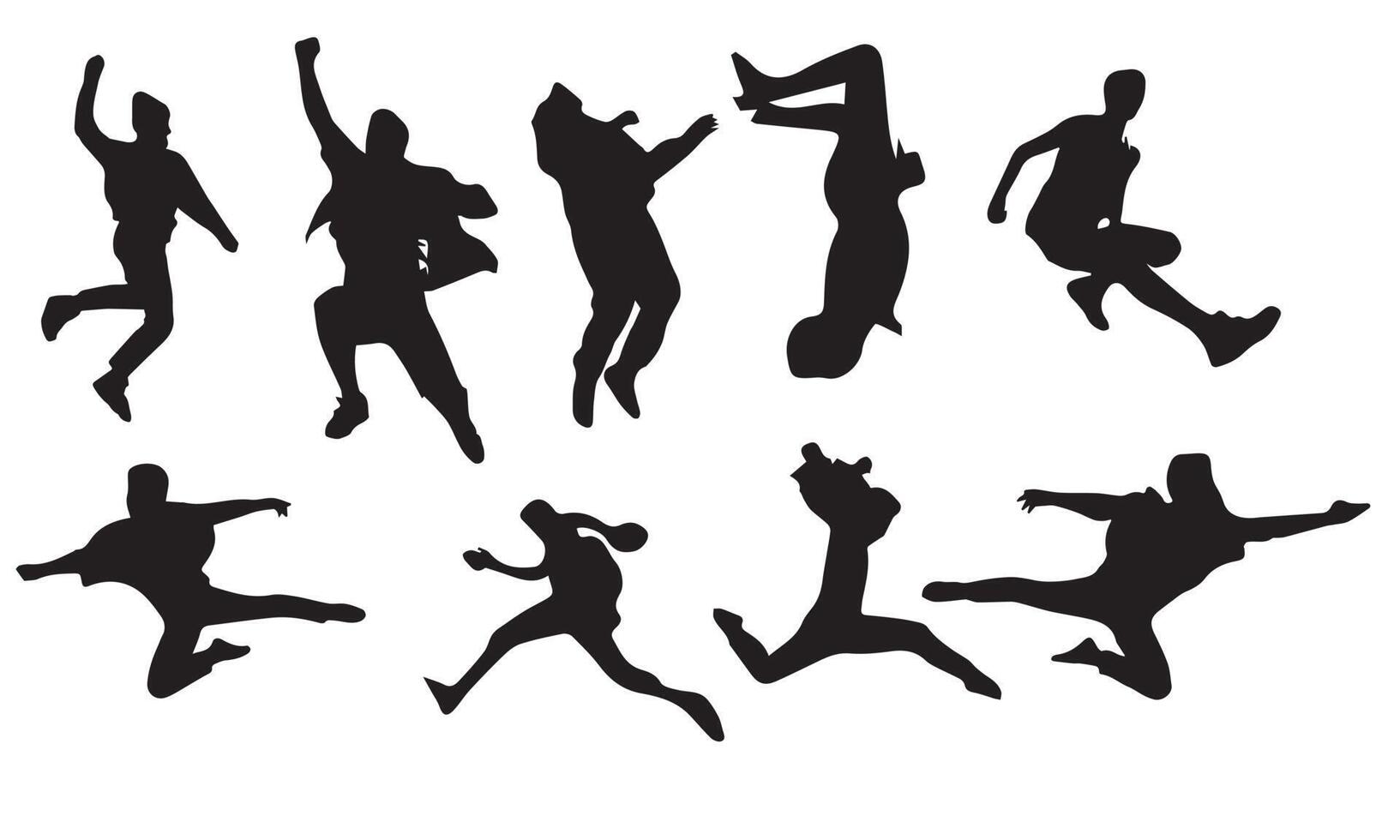 happy people jumping collection vector illustration design