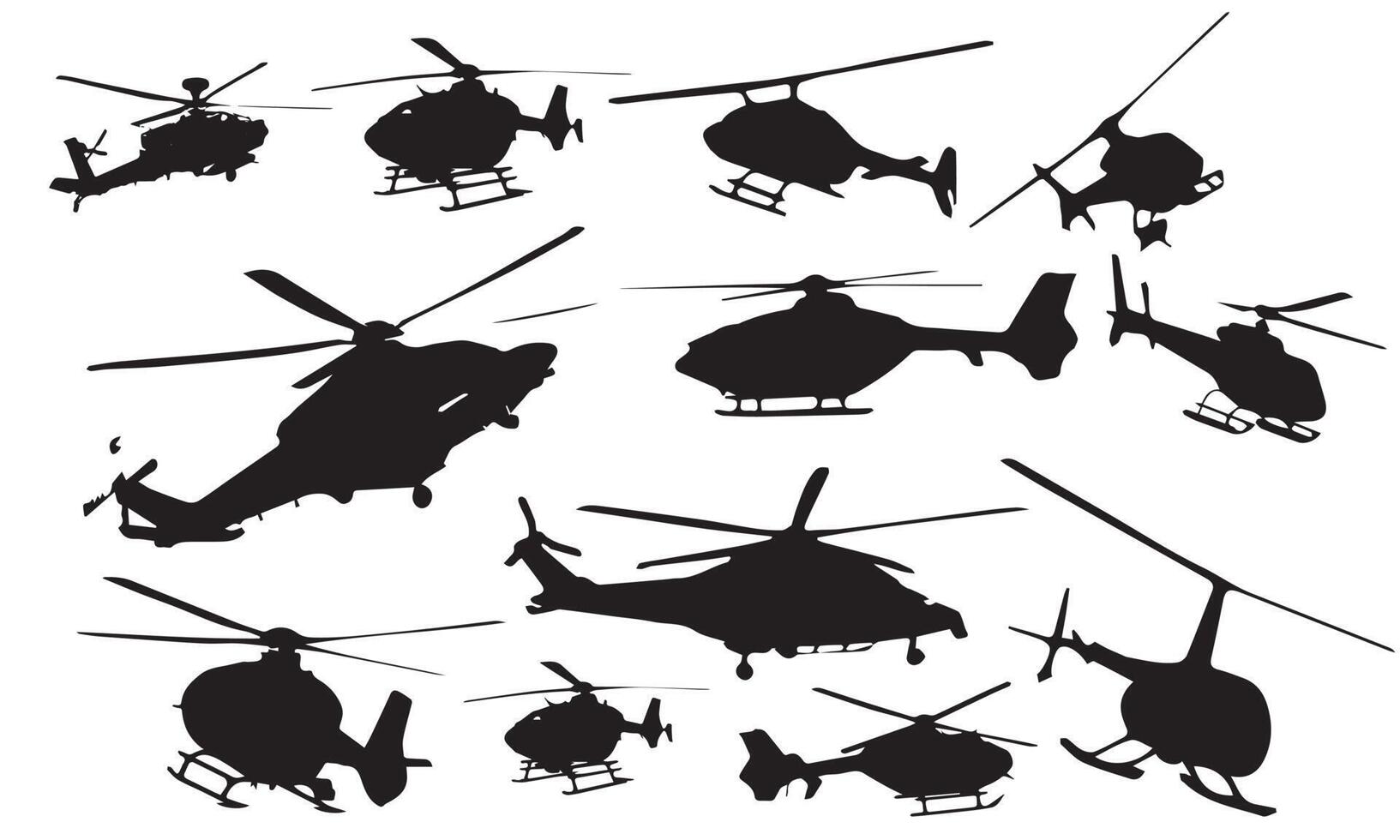 diseño de ilustración vectorial de la colección de fondo blanco y negro de helicóptero vector