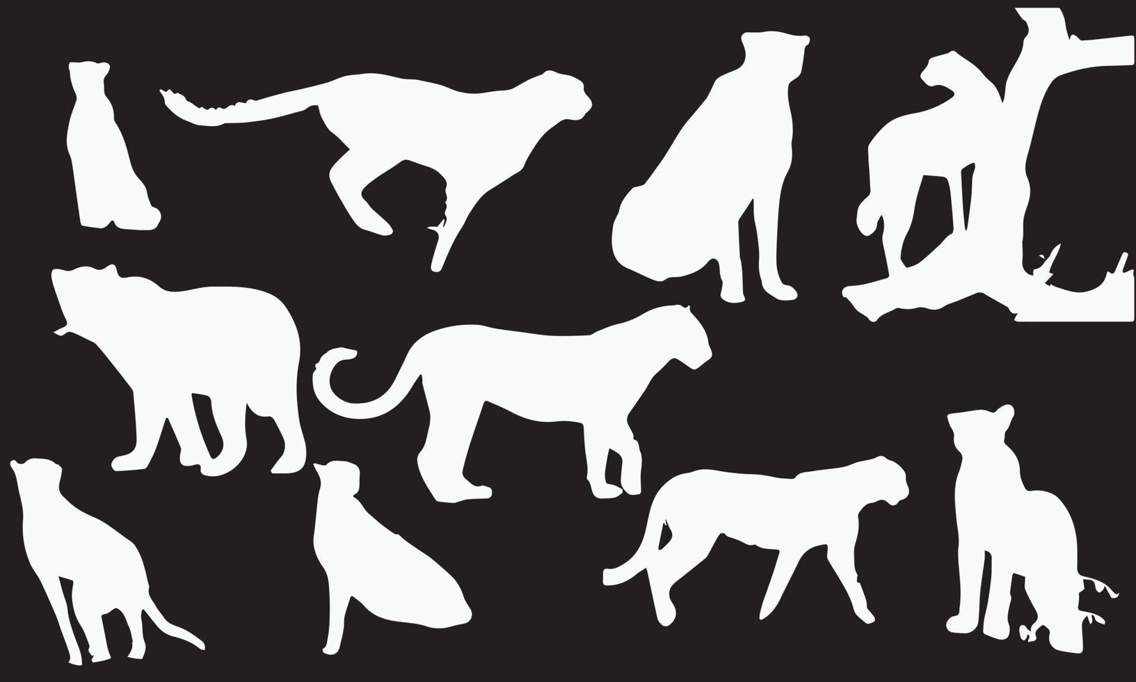 cheetah vector silhouette illustration design, logo template. collection