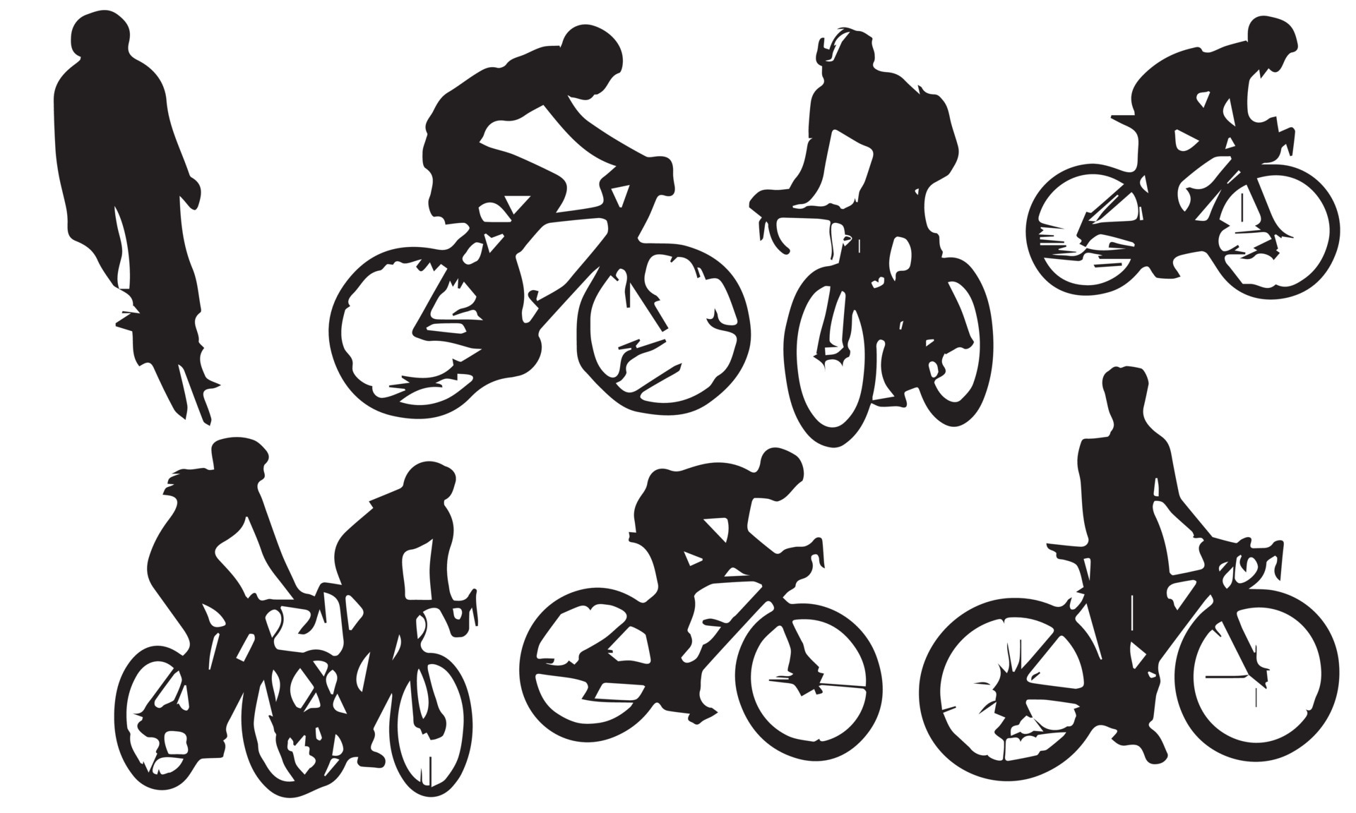 Bike Cyclist Riding Bicycle Silhouette By Krisdog GraphicRiver | lupon ...