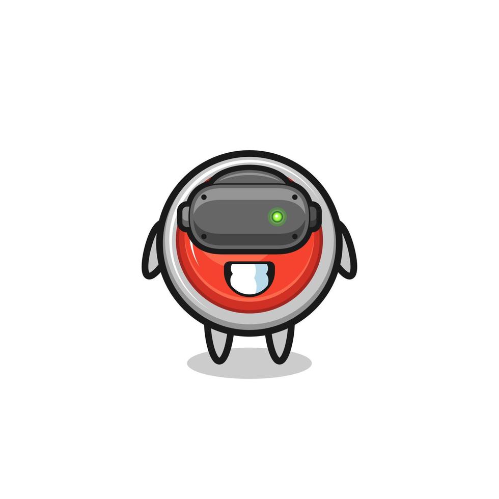 cute emergency panic button using VR headset vector
