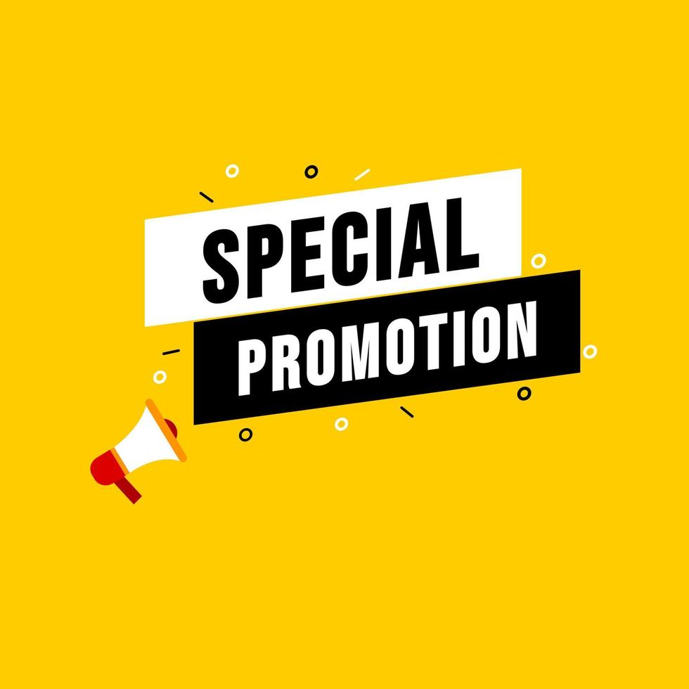 special promotion. Badge with megaphone icon vector