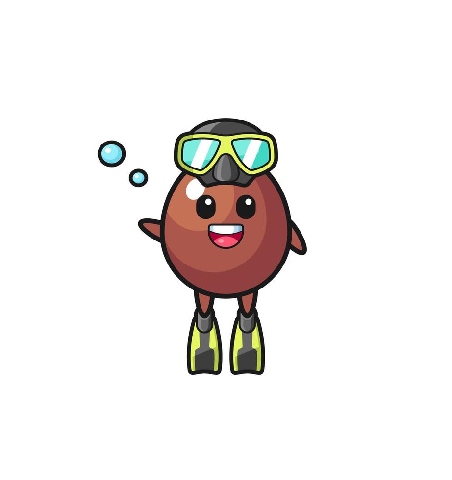 the chocolate egg diver cartoon character vector