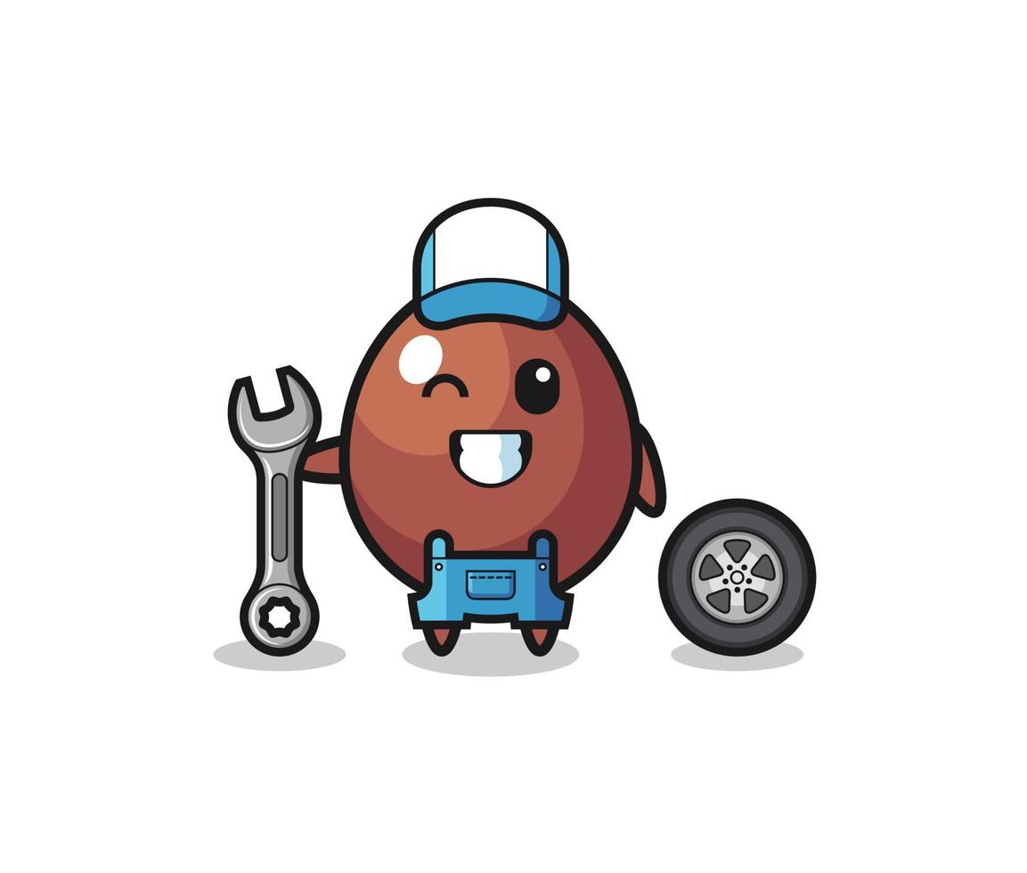 el personaje del huevo de chocolate como mascota mecánica vector