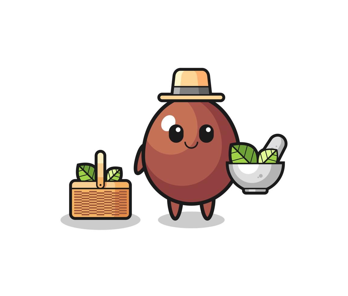 chocolate egg herbalist cute cartoon vector