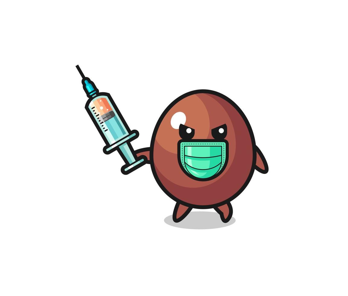 ilustración del huevo de chocolate para combatir el virus vector