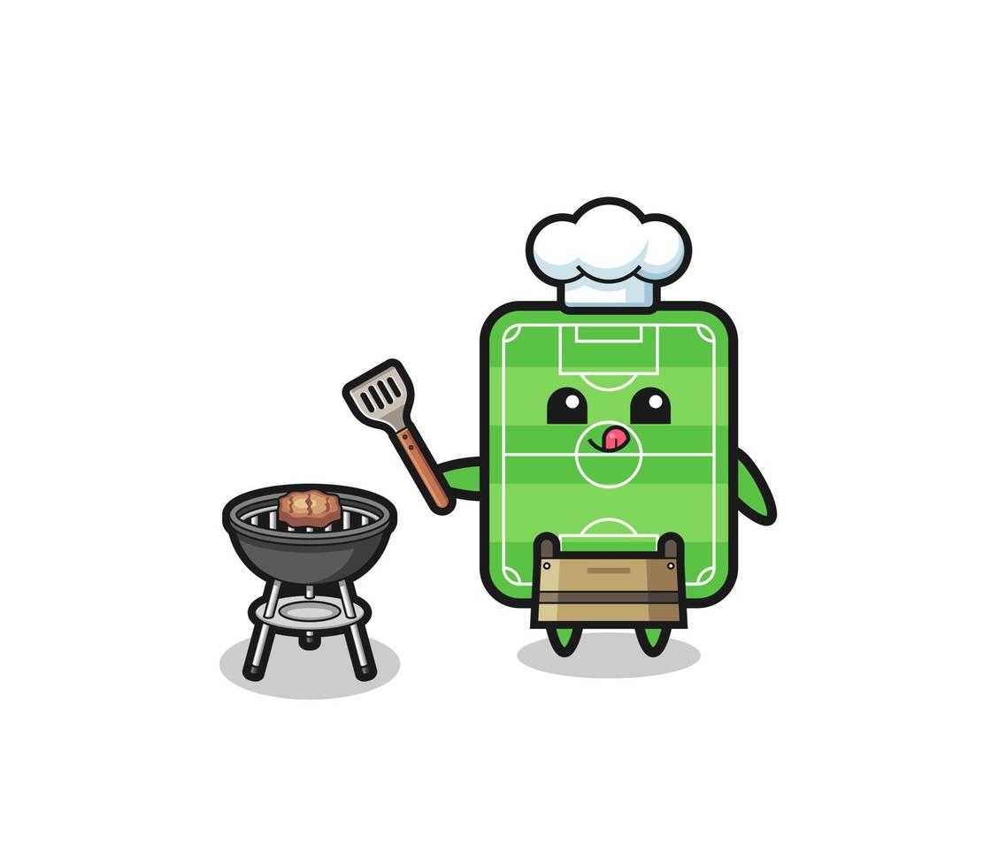 football field barbeque chef with a grill vector