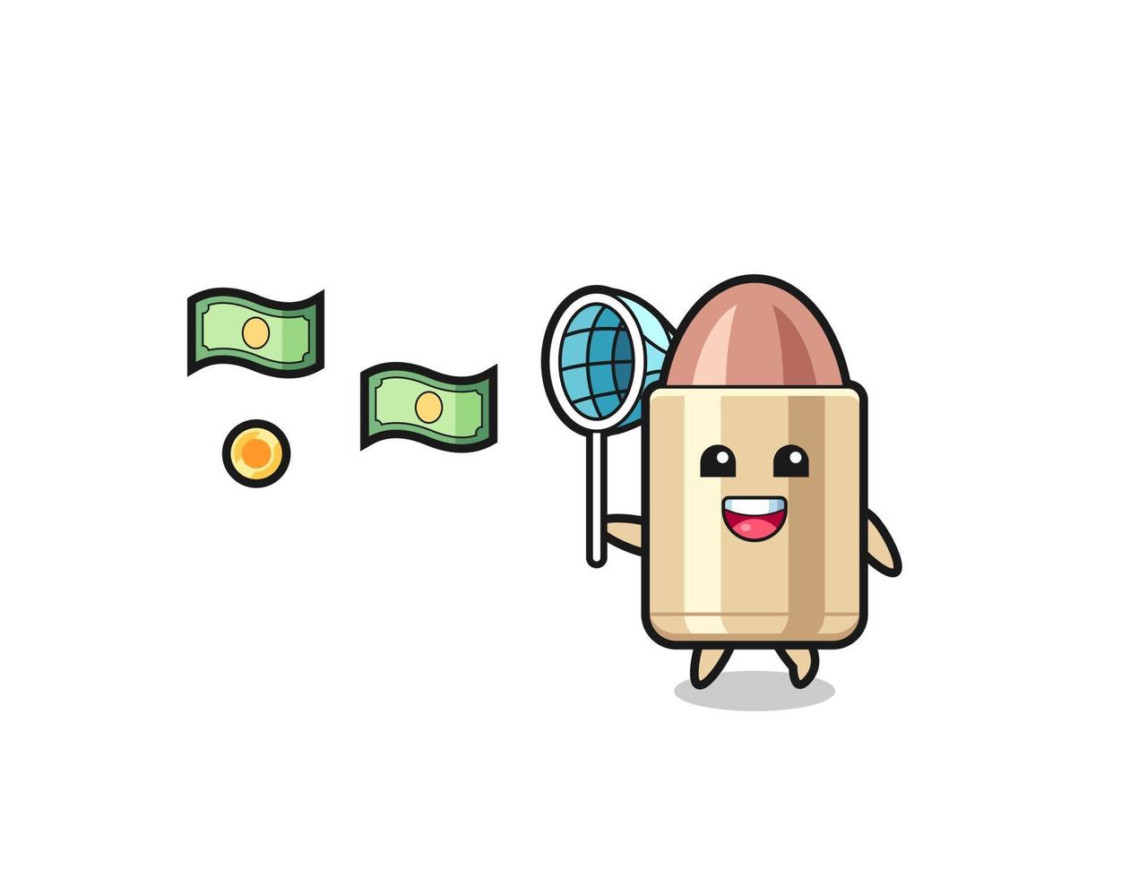 illustration of the bullet catching flying money vector