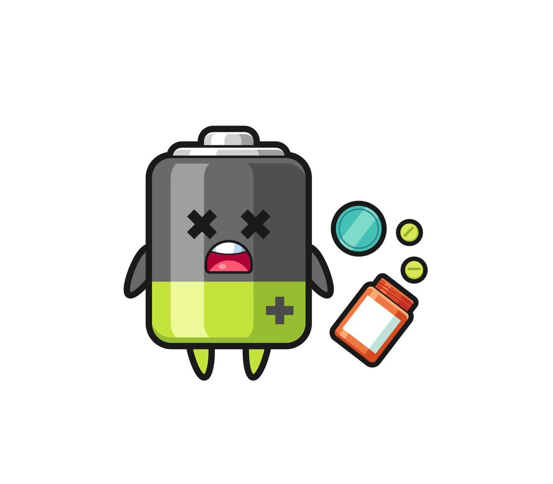 illustration of overdose battery character vector