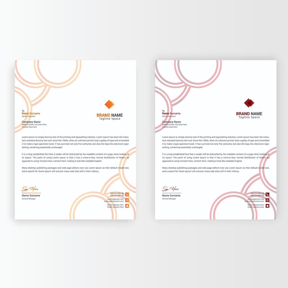 Abstract Letterhead. Modern Business Template Design, Ready To Print vector