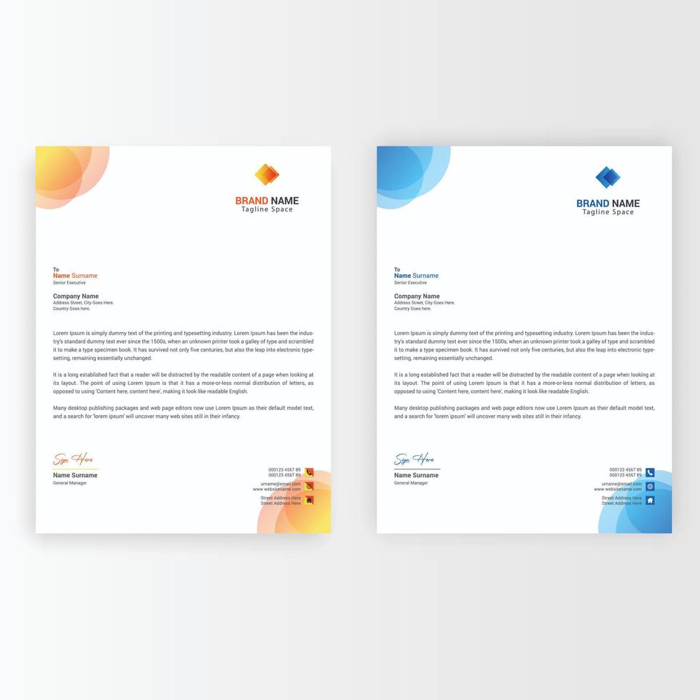 Abstract Letterhead. Modern Business Template Design, Ready To Print vector