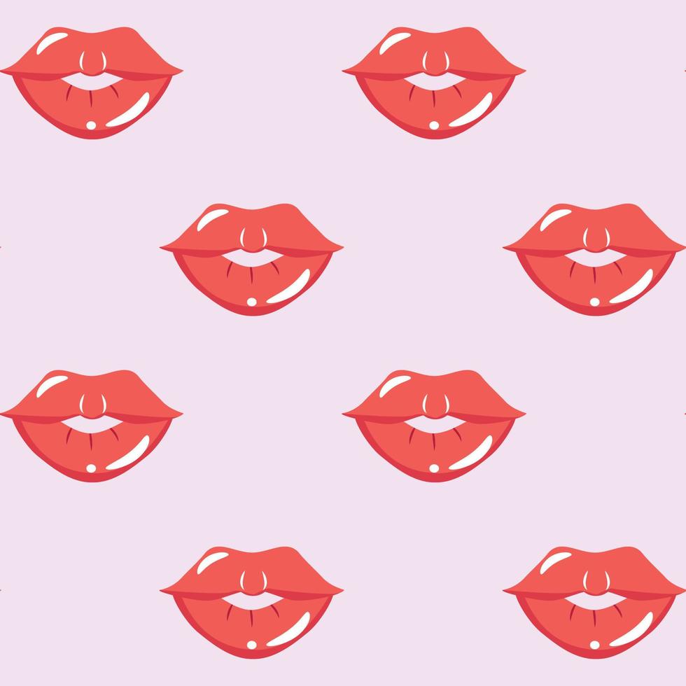 Seamless pattern with pink lips. For textile, paper, wrapping paper, packaging, wallpaper. vector