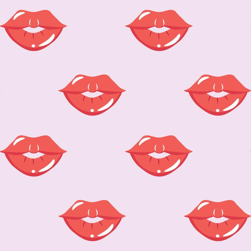 Seamless pattern with pink lips. For textile, paper, wrapping paper, packaging, wallpaper. vector