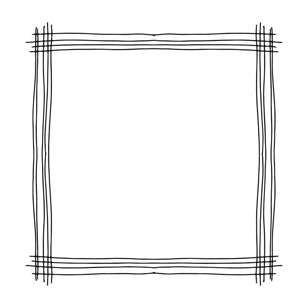 Doodle frame. Floral and geometric patterns.Black and white image.Outline drawing by hand.Vector image vector