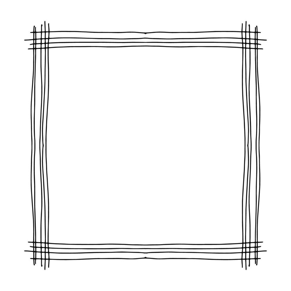 Doodle frame. Floral and geometric patterns.Black and white image.Outline drawing by hand.Vector image vector