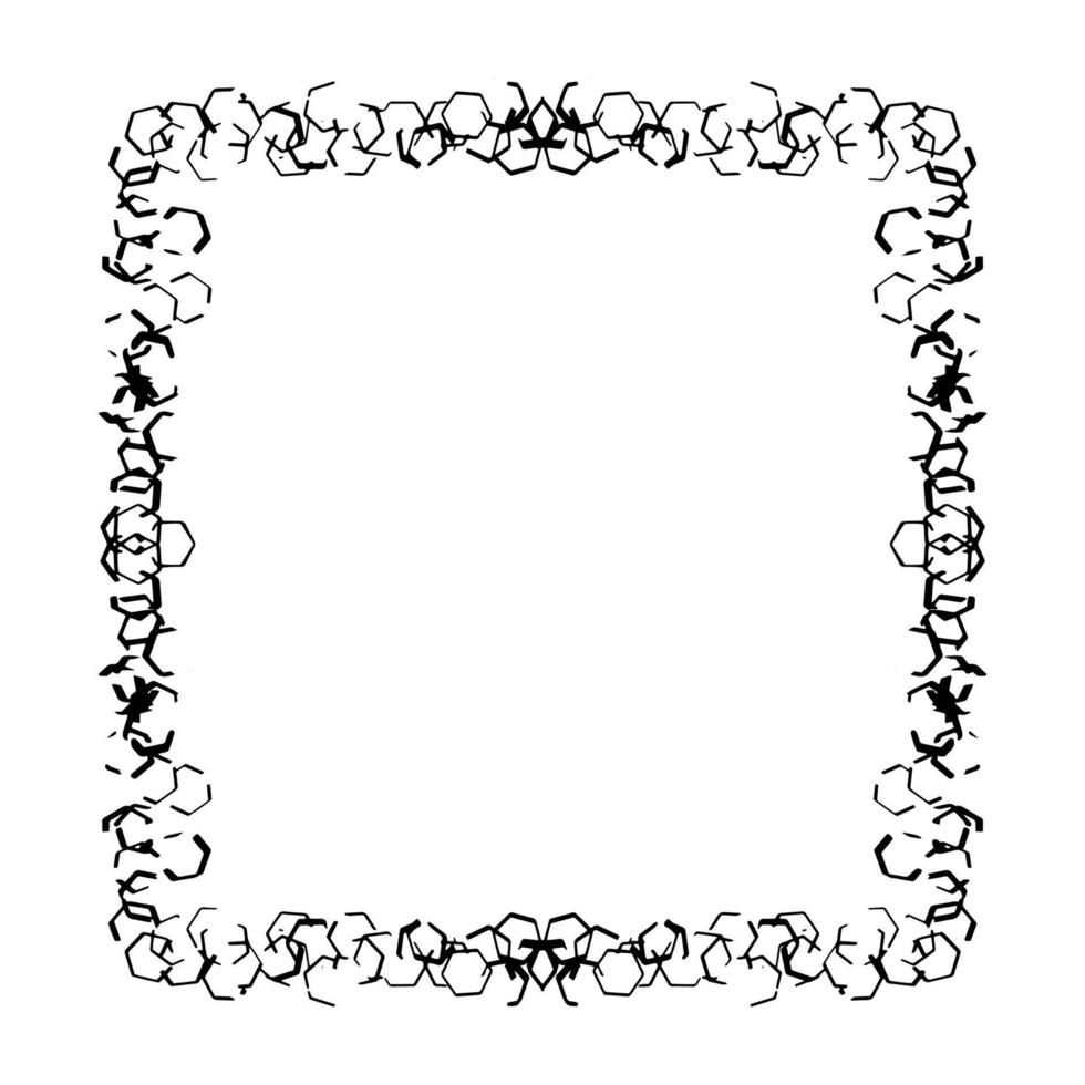 Doodle frame. Floral and geometric patterns.Black and white image.Outline drawing by hand.Vector image vector