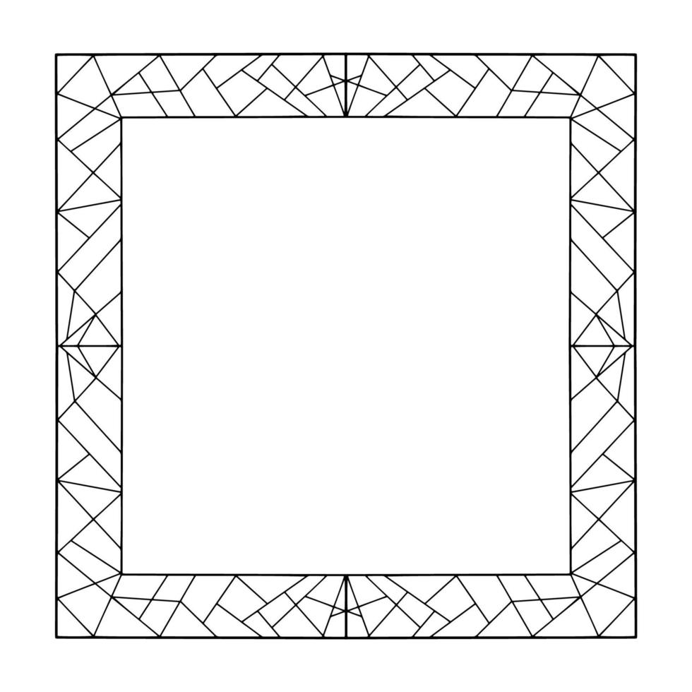 Doodle frame. Floral and geometric patterns.Black and white image.Outline drawing by hand.Vector image vector
