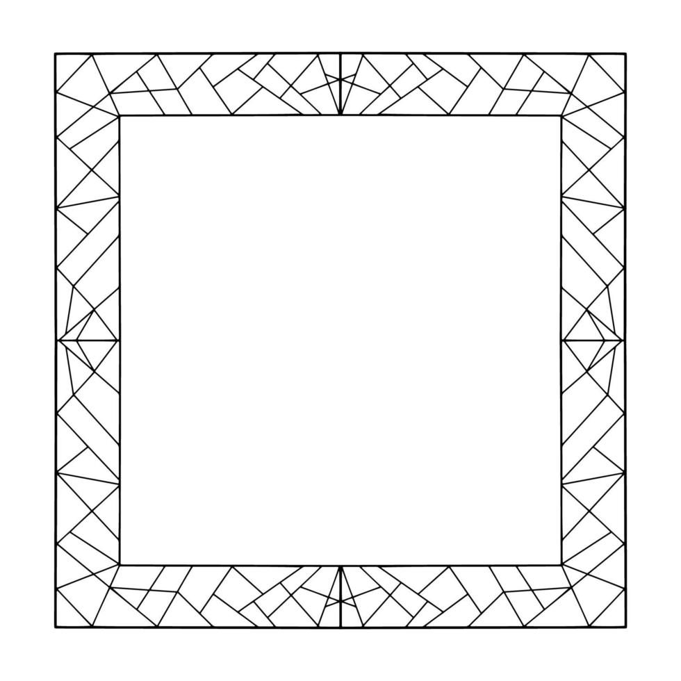 Doodle frame. Floral and geometric patterns.Black and white image.Outline drawing by hand.Vector image vector