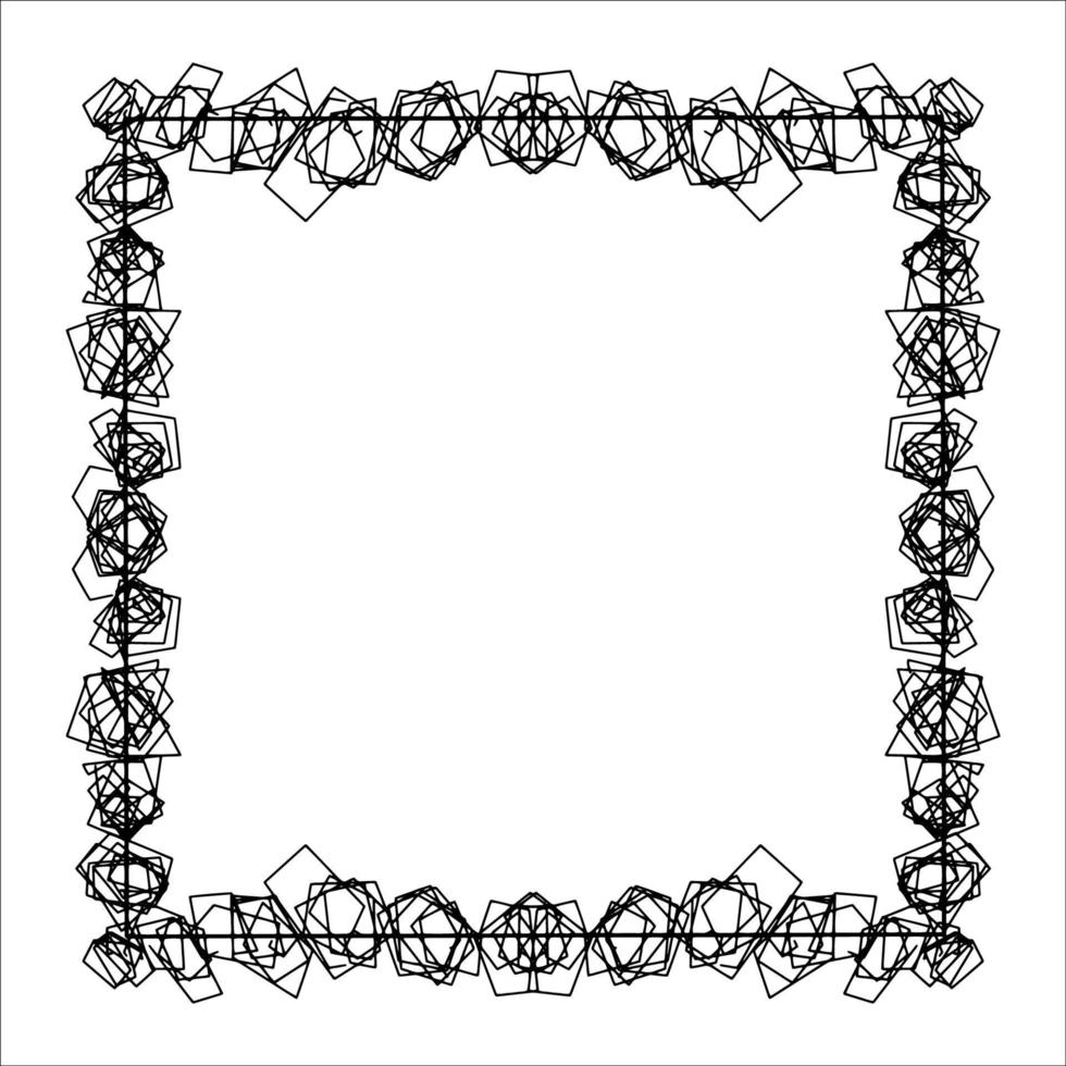 Doodle frame. Floral and geometric patterns.Black and white image.Outline drawing by hand.Vector image vector