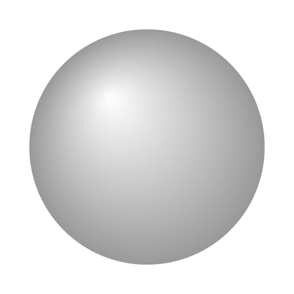 una bola gris con un degradado aislado en un fondo blanco. ilustración vectorial vector