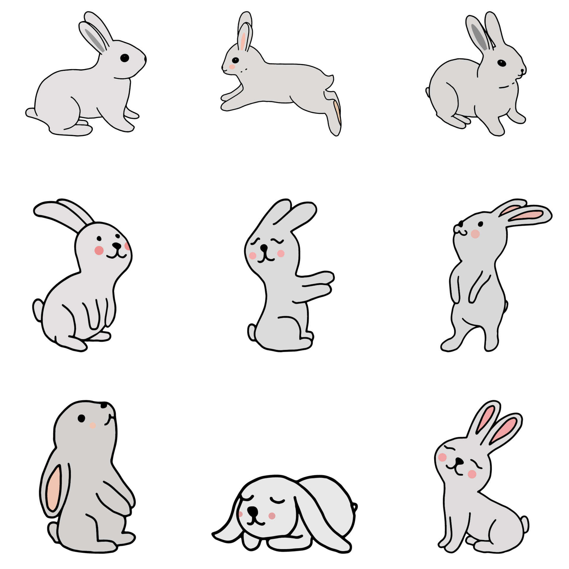 Set of cute  in different  animals for  children, for the Easter holiday, for printing on  5393725  Vector Art at Vecteezy
