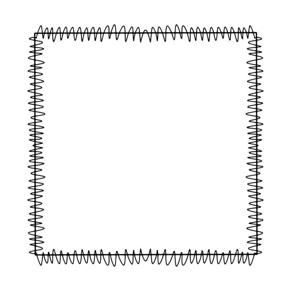 marco de garabato. patrones florales y geométricos. imagen en blanco y negro. dibujo de contorno a mano. imagen vectorial vector