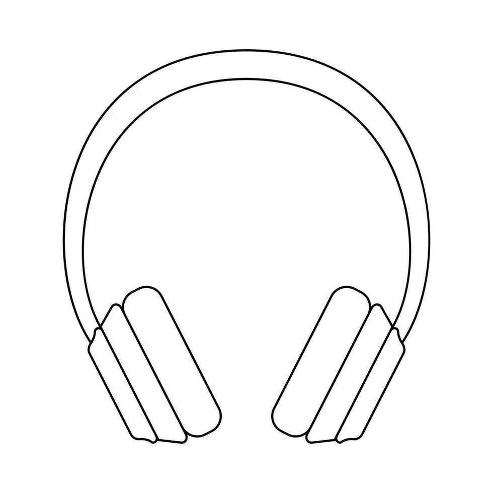 icono de auriculares con un puente. dibujo de contorno de accesorios para teléfonos y portátiles. ilustración vectorial vector