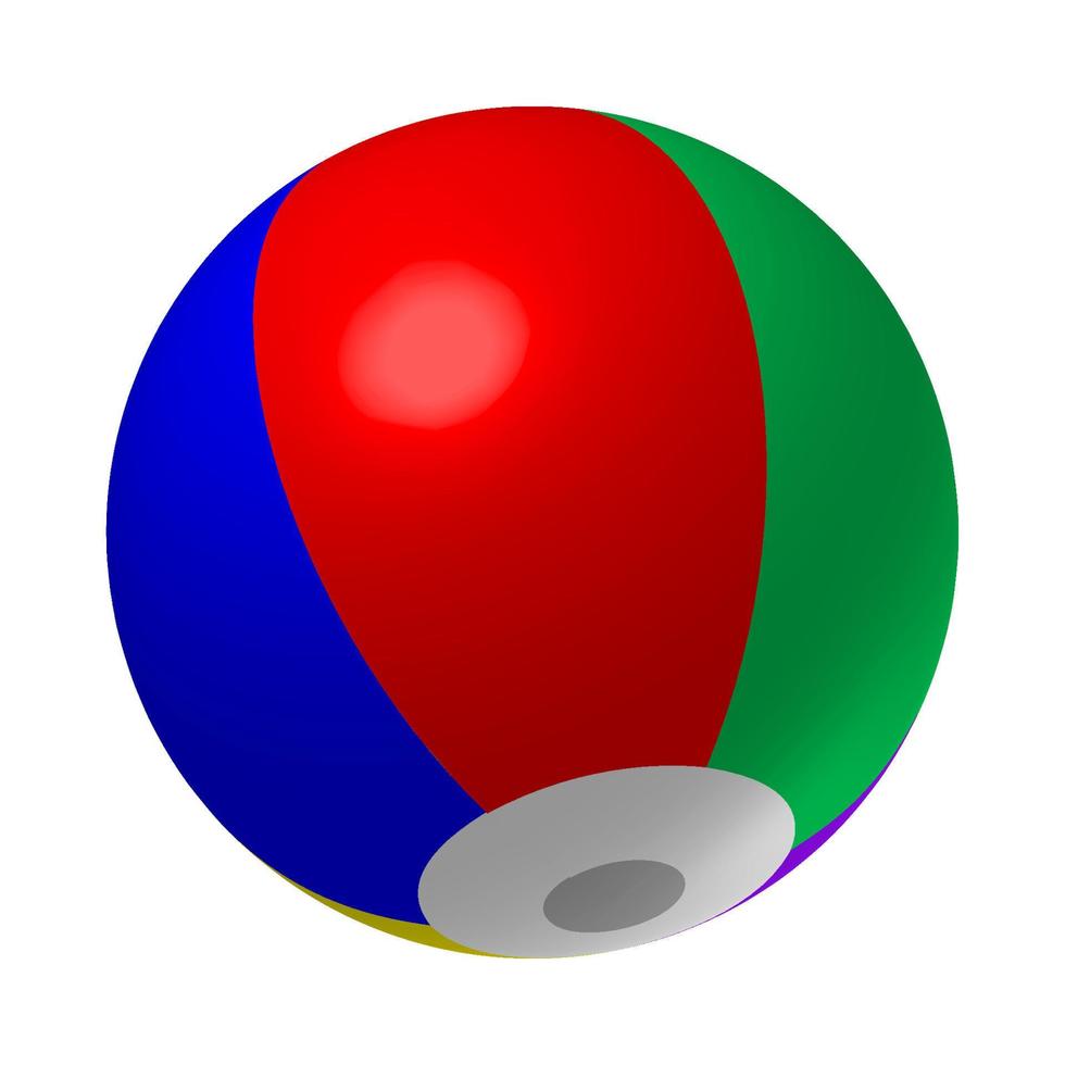 pelota de playa multicolor. pelota inflable para niños. colores brillantes: rojo, amarillo, azul, rojo, violeta. ilustración vectorial vector
