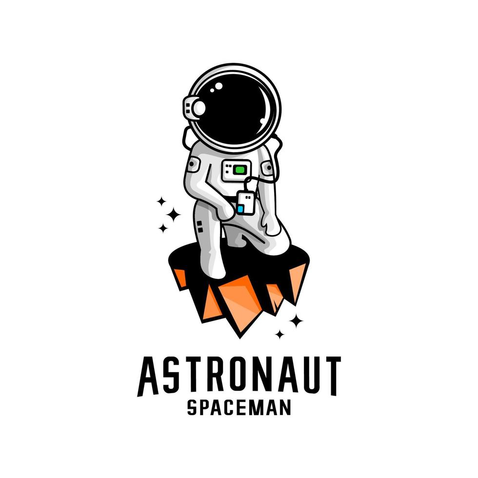 cartoon astronaut illustration vector, spaceman vector