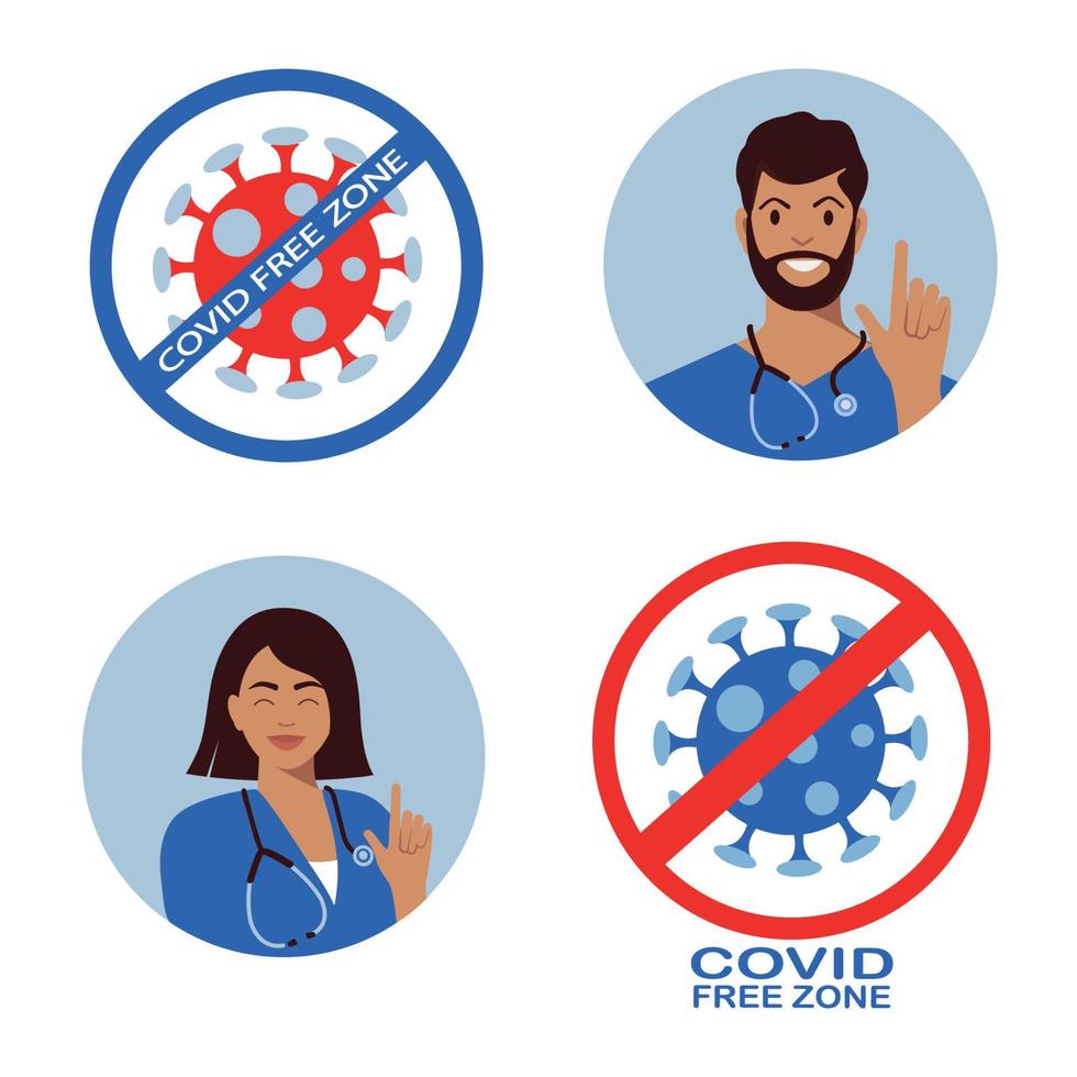 Medical icons. virus, doctor, free zone vector