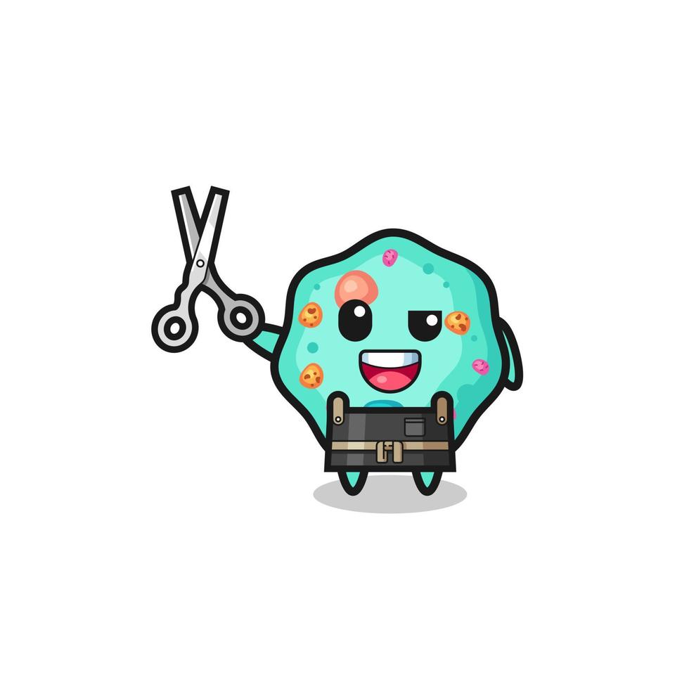 amoeba character as barbershop mascot vector
